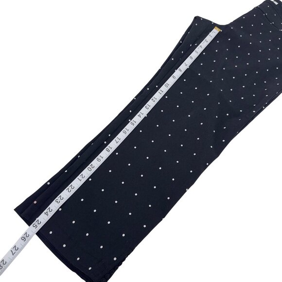 Crown & Ivy Womens 12P Petite Black Polka Dot Stretch Pants Pull On Slim Fit - Picture 8 of 12